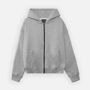 Drop Shoulder Zip Hoodie - Grey
